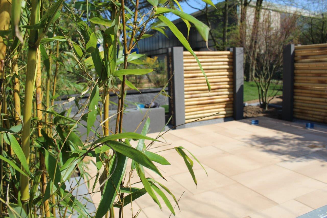 Bambus Sichtschutz Zaun horizontal waagerecht CONBAM