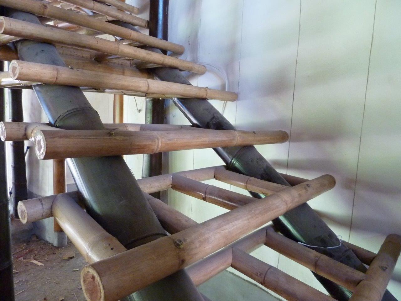 Konstruktion für Treppe aus Bambus im Rohbau CONBAM
